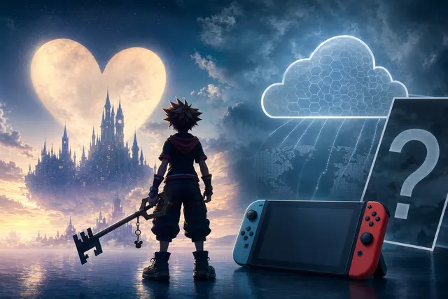 Kingdom Hearts themed artwork representing cloud streaming versions and potential Nintendo Switch 2 ports
