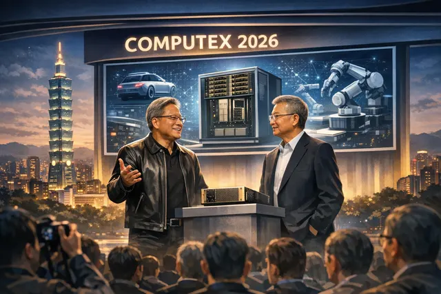 Nvidia CEO Jensen Huang and Foxconn Chairman Young Liu meeting at Computex 2026 to discuss the Vera Rubin AI platform and deepening partnership