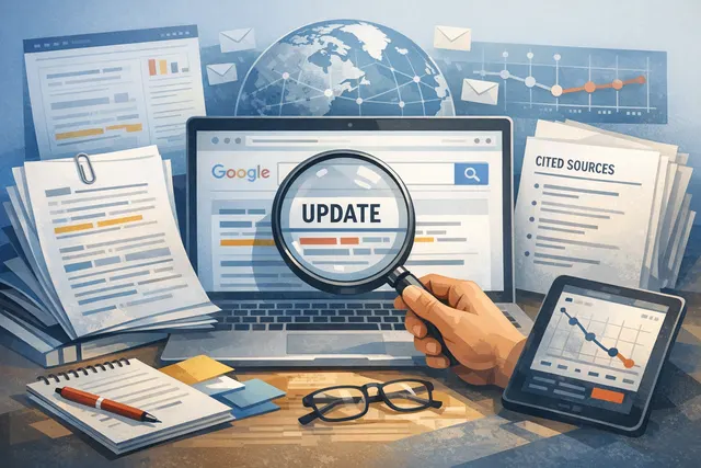 Abstract digital illustration representing Google's June 2026 spam update and SpamBrain system