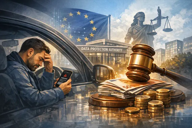 Illustration of an automated system suspending an Uber driver account under GDPR scrutiny