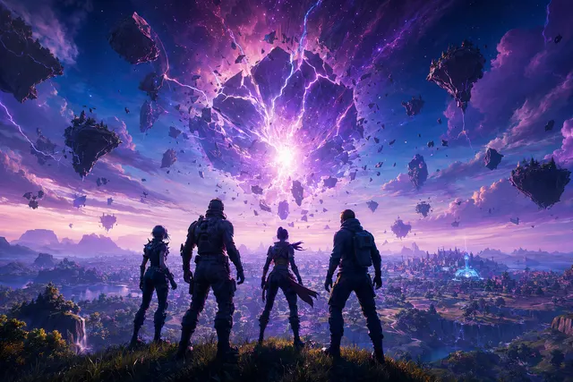 Fortnite Shattered live event battle between Team Foundation and Team Ice King