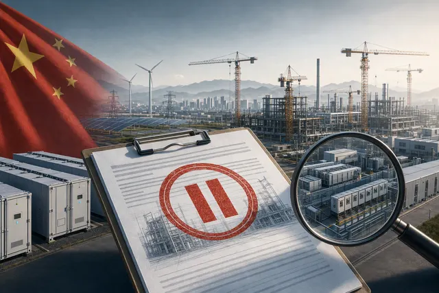 What did China’s reported temporary suspension of approvals for new battery energy storage manufacturing factories involve, why was it intro