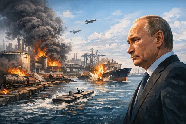 Illustration of naval drones targeting commercial vessels in the Black Sea during Operation MoLoChKa