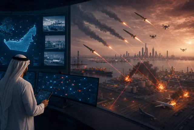 Illustration of cyber threats and critical infrastructure in the UAE