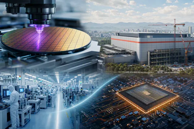 AI-generated illustration accompanying an analysis of TSMC’s A14 chip-manufacturing roadmap