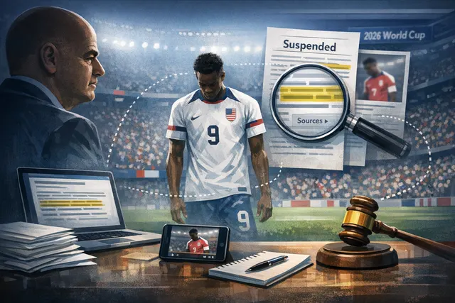 Search & fact check with cited sources for What controversy arose from FIFA President Gianni Infantino's decision to suspend U.S. striker Fo