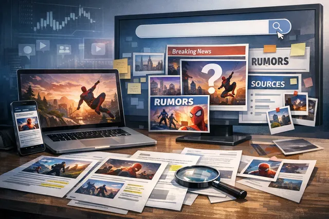 Fortnite and Spider-Man Brand New Day crossover artwork showing the web-slinger in front of a stylized Fortnite island
