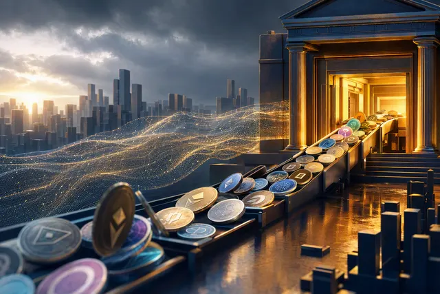 Illustration of altcoin deposits moving onto cryptocurrency exchanges amid market volatility