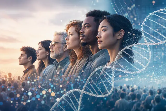 Illustration representing DNA and the study of human personality traits