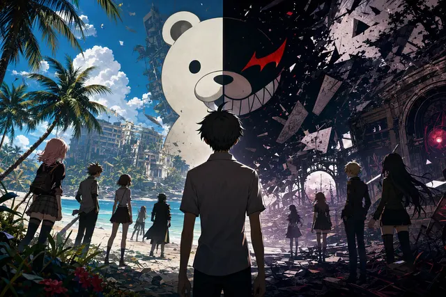 AI-generated editorial illustration for Danganronpa 2x2
