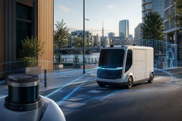 Autonomous delivery vehicle using LiDAR sensors on a European city street