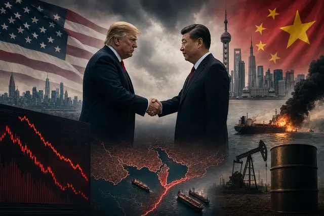 Global markets reacting to geopolitical tensions, oil price surge, and U.S.–China summit fallout