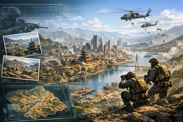 Dark military battlefield concept art representing Hajin in Call of Duty: Warzone