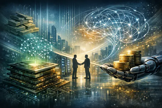 Editorial illustration of Nvidia’s reported $7 billion Poolside partnership powering Nemotron open-weight AI models