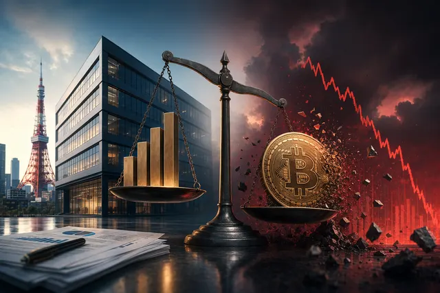 Illustration of corporate Bitcoin treasury strategy impacting financial results