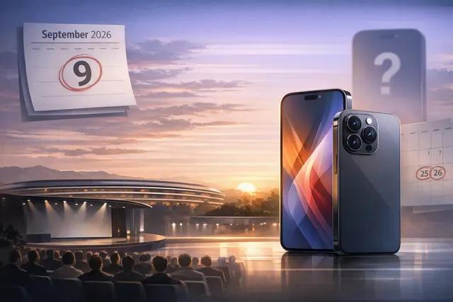 Concept image of Apple’s rumored 2026 iPhone 18 Pro lineup and book-style foldable iPhone