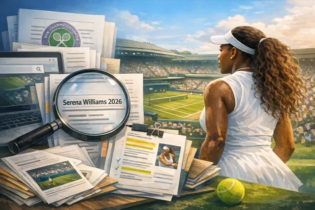 Serena Williams in tennis gear at Wimbledon, 2026 comeback