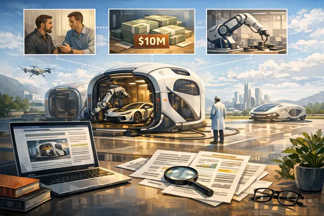 AI-generated concept image of a robotic pit-stop pod for autonomous vehicles in an urban setting
