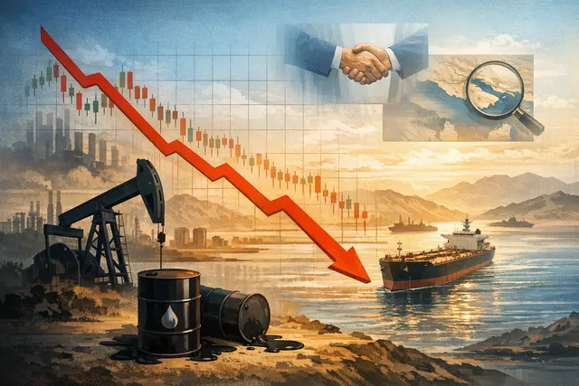 Oil tanker near the Strait of Hormuz representing crude prices and geopolitical supply risks