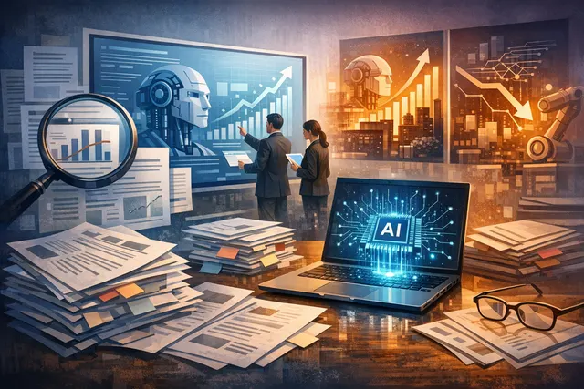 Abstract visualization of institutional investment divide between AI infrastructure spending and emerging market risk