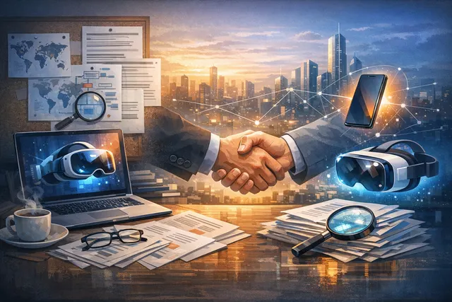 An abstract, futuristic illustration representing AI chip manufacturing, with a glowing semiconductor wafer at the center and digital circuitry patterns.