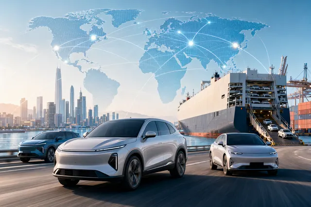 Concept illustration of Chery electric vehicles expanding into global markets