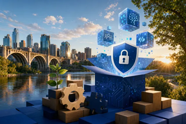 Illustration representing open source security collaboration and AI‑driven cybersecurity tools