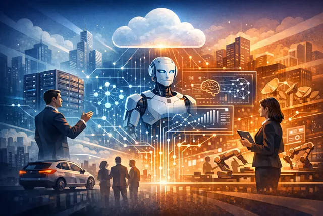 Illustration of NTT DATA and Google Cloud partnership for enterprise AI agent development