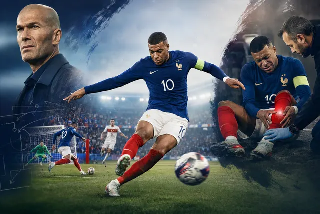 What happened when Kylian Mbappé scored France’s winning goal against Turkey in Zinedine Zidane’s debut as head coach, what left knee injury