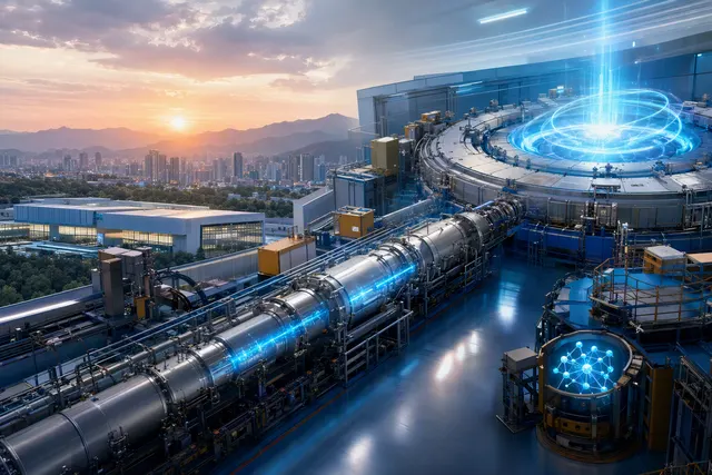 Illustrative editorial image for the China Spallation Neutron Source’s 200 kW beam-power milestone