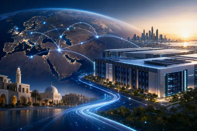 How is Alibaba expanding its cloud and AI data centre network across Europe, the Middle East and other markets—including its planned cloud r