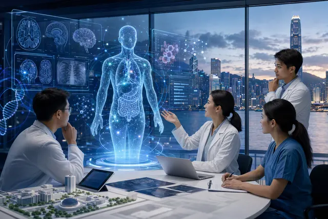 AI-generated editorial illustration for an article about CARES 4.0, CAIR’s multimodal clinical AI agent