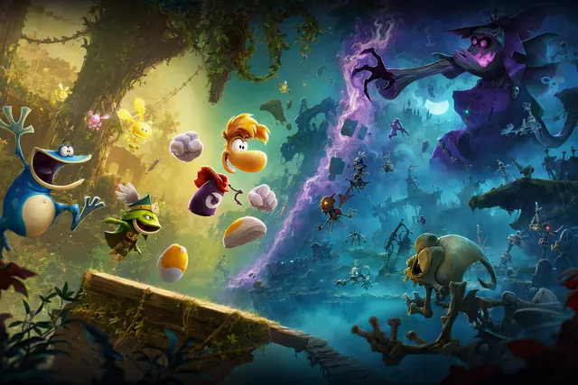 AI-generated editorial illustration for an article about Rayman Legends Retold; not an official game screenshot.