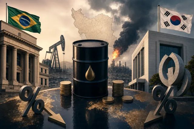 Oil-market stress affecting Brazil and South Korea central bank rate-cut outlooks