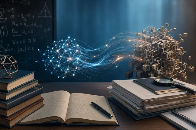 AI-generated illustration representing formal mathematical proof search and verification