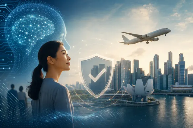 AI-generated editorial illustration accompanying a comparison of AI and aviation safety