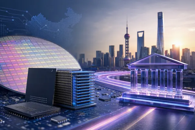 Illustration of semiconductor memory chips symbolizing China’s YMTC and CXMT IPO plans