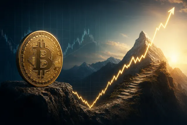 Bitcoin price rally chart symbolizing a 90‑day uptrend after a $60,000 low