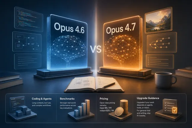 Claude Opus 4.7 與 Opus 4.6 升級差異比較示意圖