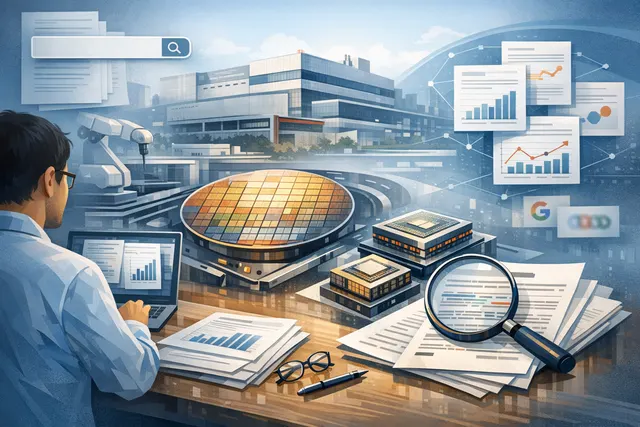 Conceptual illustration of TSMC CoWoS advanced packaging wafers and AI chip supply chain