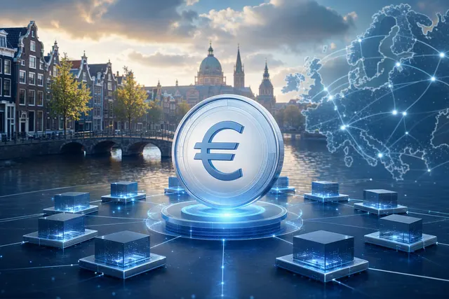 Illustration of Qivalis’s proposed euro stablecoin and European banking infrastructure on Ethereum