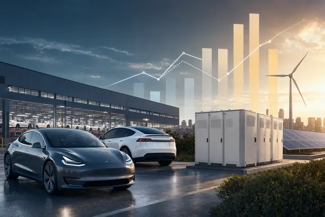 Illustration accompanying an analysis of Tesla’s third-quarter 2026 vehicle deliveries and energy-storage deployments