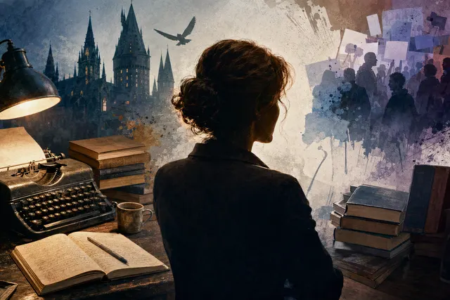 Illustrative artwork for an article about the BBC’s two-part J.K. Rowling documentary