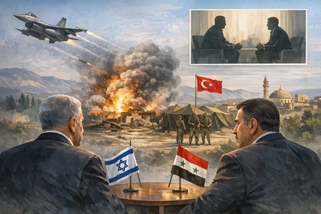What led senior Israeli and Syrian officials—Syrian Foreign Minister Asaad al Shaibani and Mossad Director Roman Gofman—to hold talks on Sun