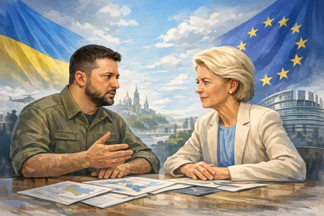 Ukraine EU drone deal and Zelenskyy von der Leyen Merz political meeting