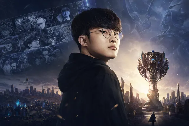 Illustration representing Faker, the most famous professional League of Legends player and widely considered the GOAT