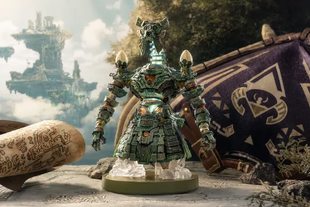 AI-generated editorial image representing the Mineru’s Construct amiibo for The Legend of Zelda: Tears of the Kingdom.