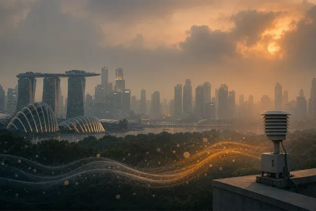 AI-generated illustration representing haze and air quality in Singapore