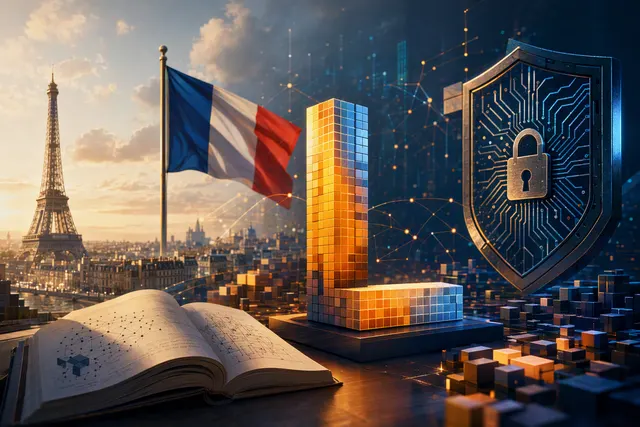 Conceptual editorial illustration for Mistral Large 4 and its open-weight AI release