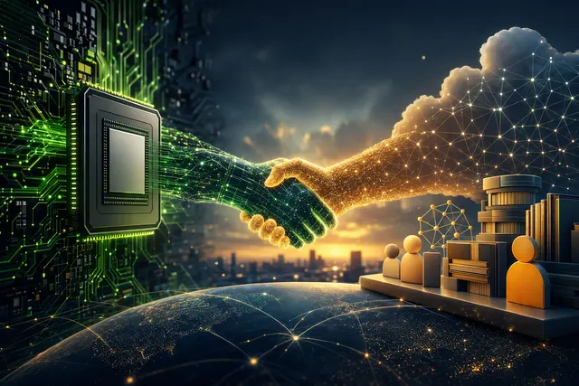 AI-generated editorial illustration for the Nvidia and Hugging Face acquisition analysis